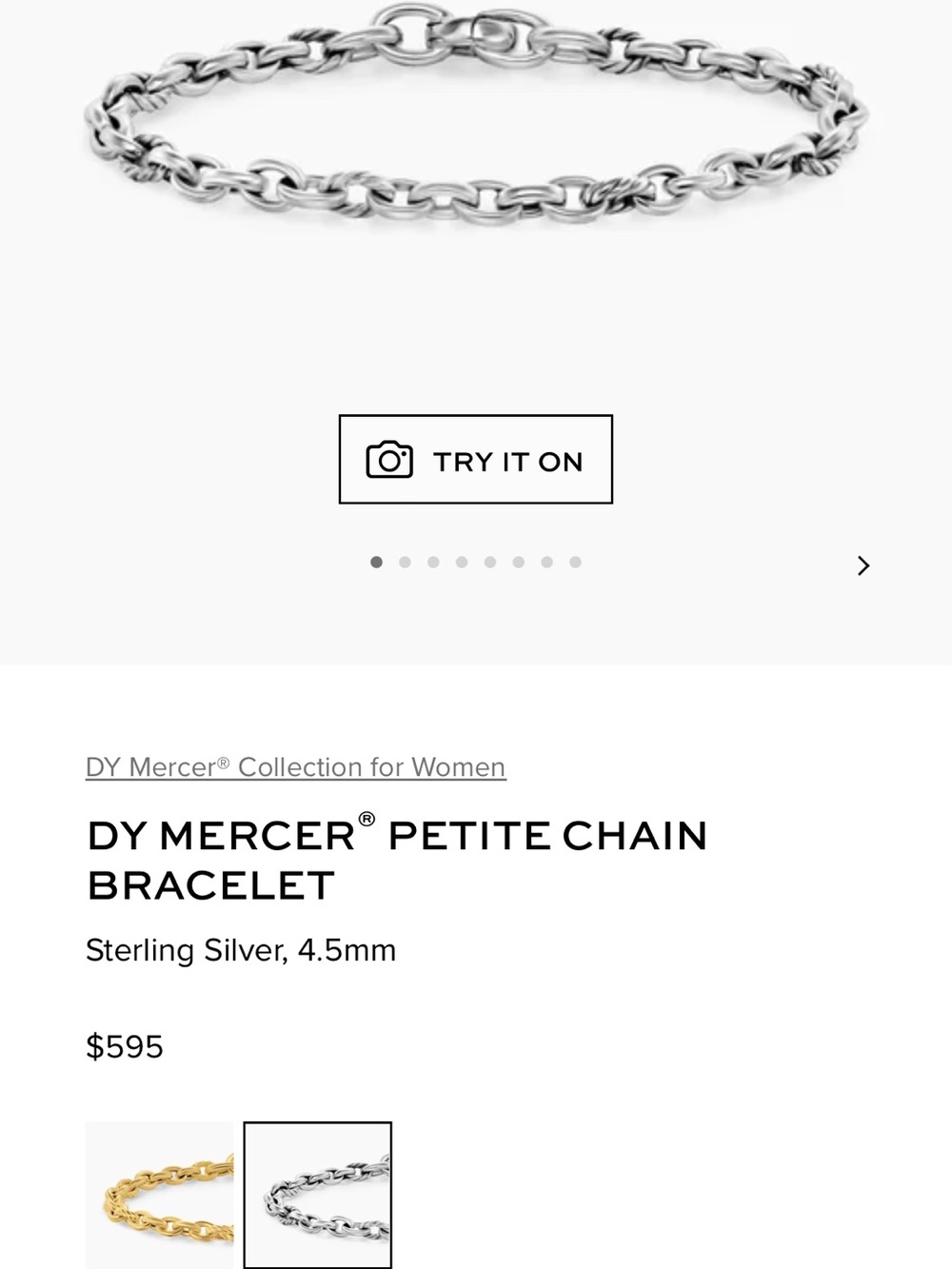 David Yurman MERCER Petite Chain Bracelet